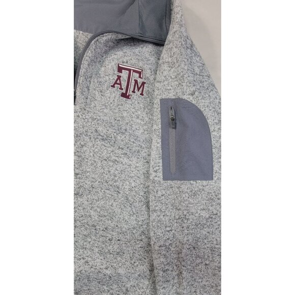 Antigua Texas A&M Aggies Mens Heather Gray Half-Zip Pullover Fleece Jacket XL - Picture 6 of 11